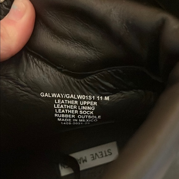 Steve Madden Black Combat Boots with Gold Accents - Picture 3 of 12